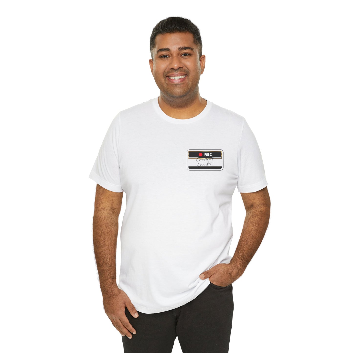 Content Creator name tag shirt