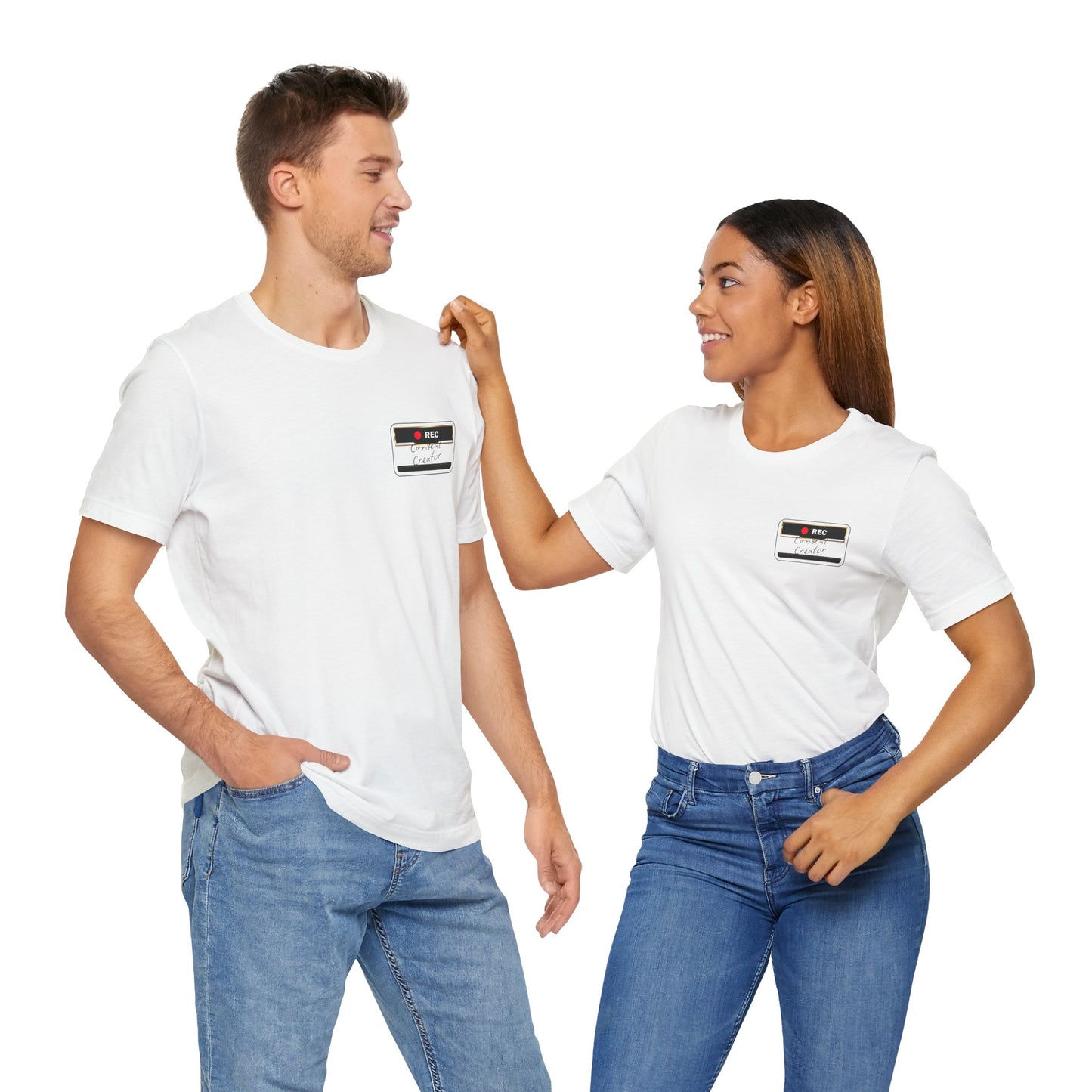 Content Creator name tag shirt